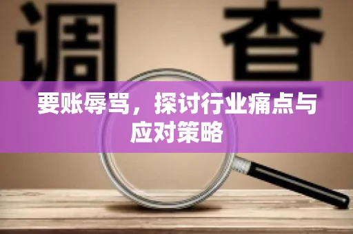 要账辱骂，探讨行业痛点与应对策略