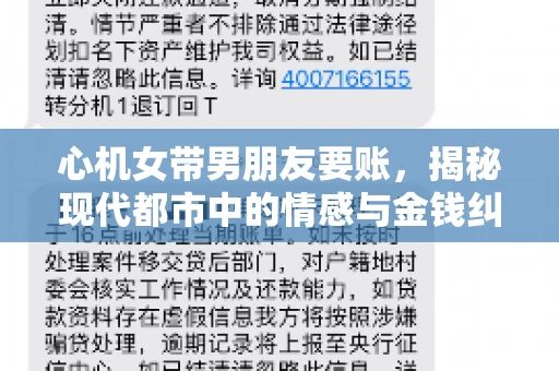 心机女带男朋友要账，揭秘现代都市中的情感与金钱纠葛